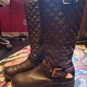 Girls 3 Michael Kors Dark Brown Chocolate High Boots